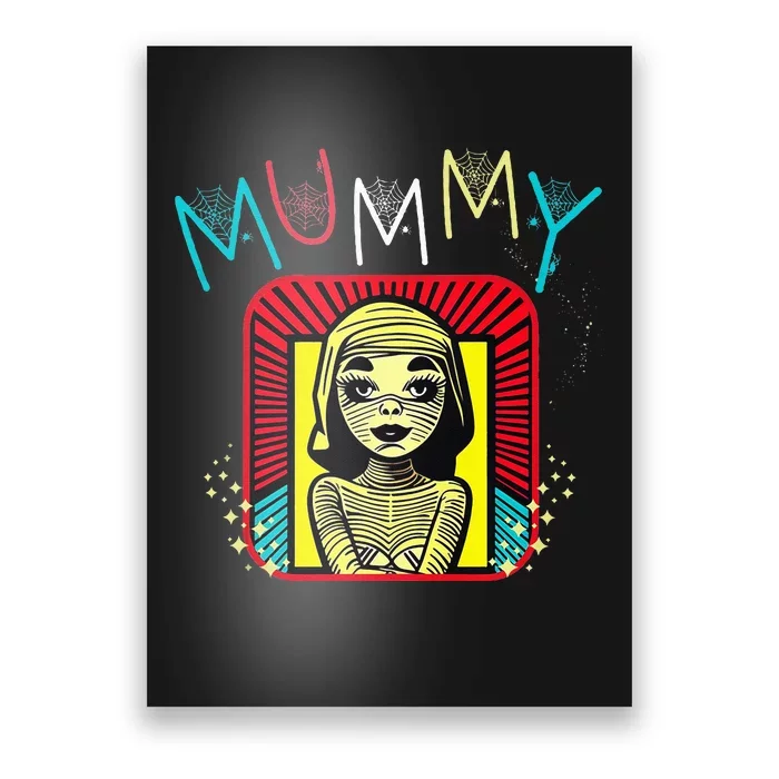 Mummy Deady Matching Mom Dad Halloween Pop Art Style Poster