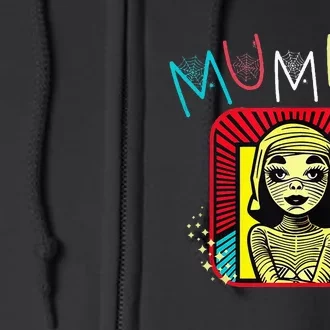 Mummy Deady Matching Mom Dad Halloween Pop Art Style Full Zip Hoodie