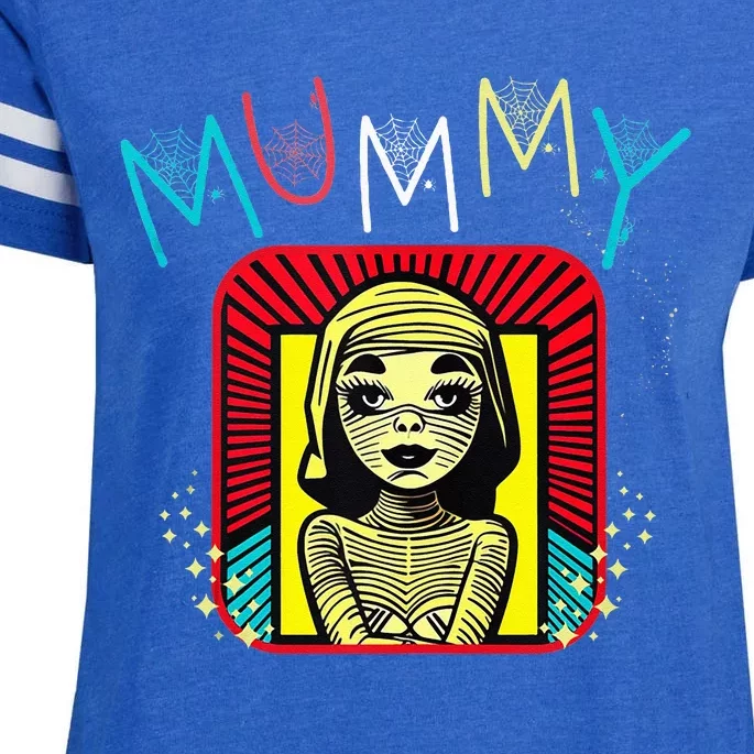 Mummy Deady Matching Mom Dad Halloween Pop Art Style Enza Ladies Jersey Football T-Shirt