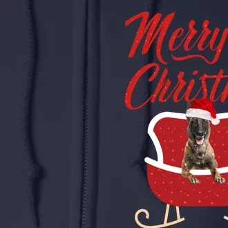 Malinois Dog Merry Christmas Design For The Holiday Season! Full Zip Hoodie