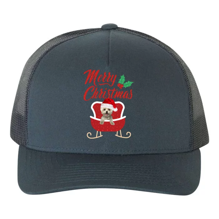 Maltese Dog Merry Christmas Design For The Holiday Season! Yupoong Adult 5-Panel Trucker Hat