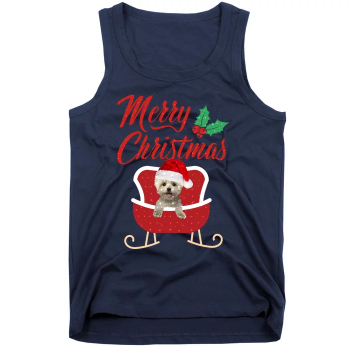 Maltese Dog Merry Christmas Design For The Holiday Season! Tank Top