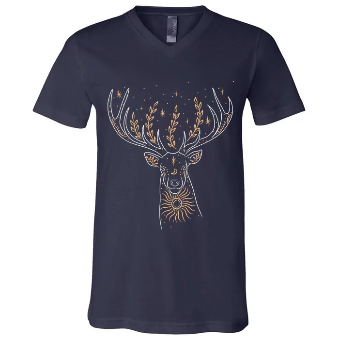 Mystic Deer V-Neck T-Shirt