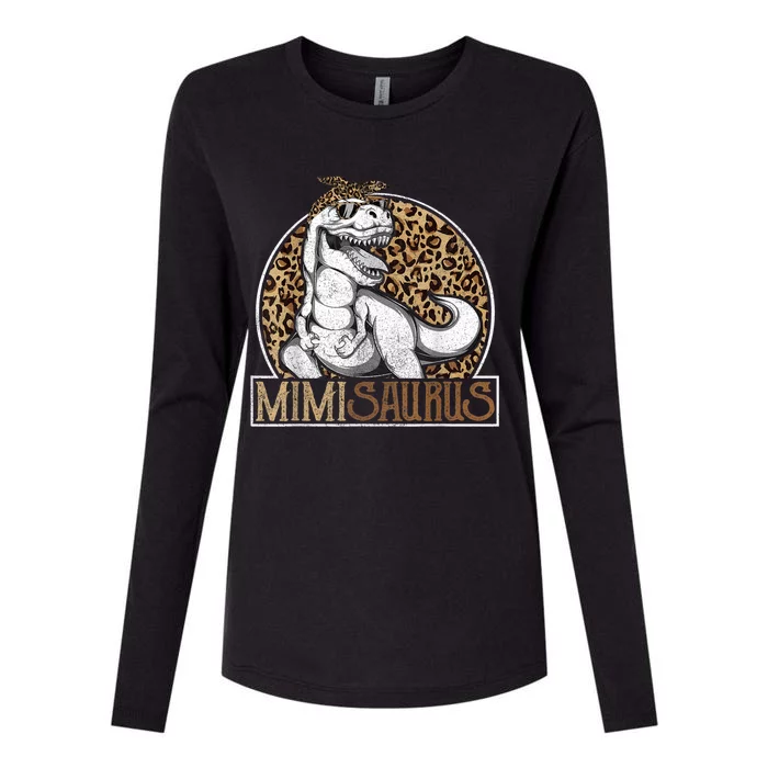 Mimisaurus Dinosaur Mimi Leopard Shirt, Mothers Day Grandma Womens Cotton Relaxed Long Sleeve T-Shirt