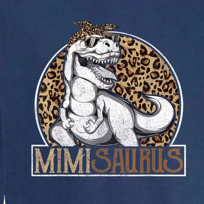 Mimisaurus Dinosaur Mimi Leopard Shirt, Mothers Day Grandma Garment-Dyed Sweatshirt