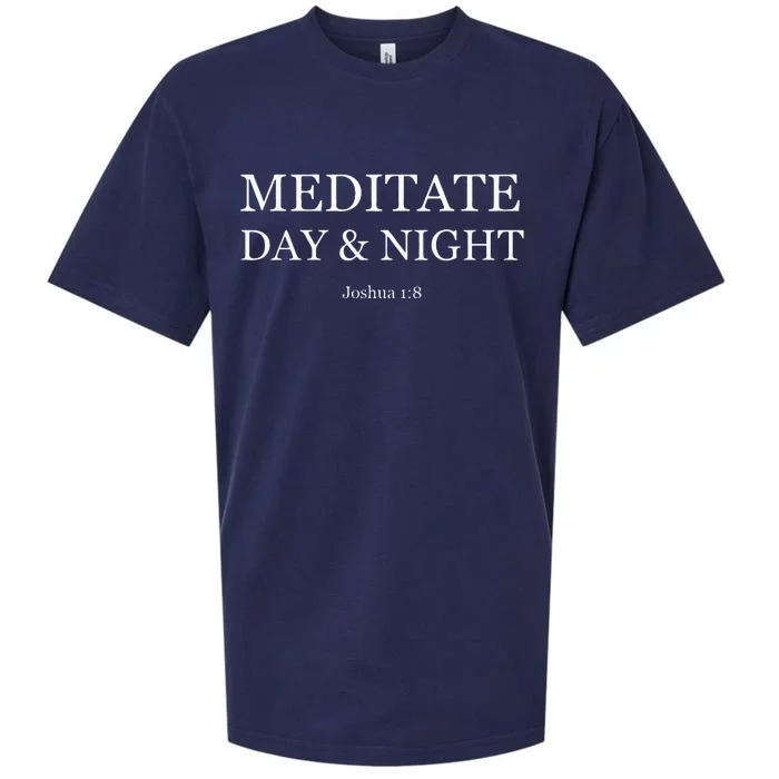 Meditate Day & Night Christian Bible Verse Joshua 18 Sueded Cloud Jersey T-Shirt