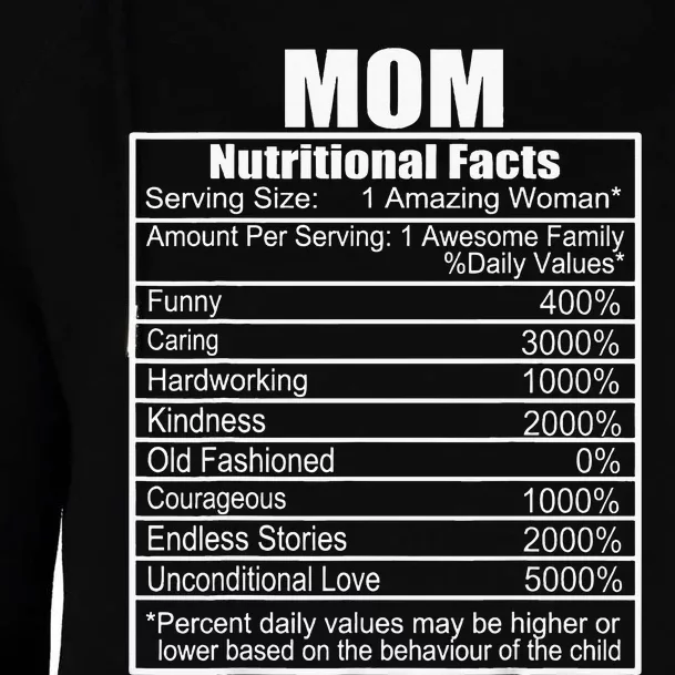 Mothers Day Nutrition Facts Mom Nutritional Facts Womens Funnel Neck Pullover Hood