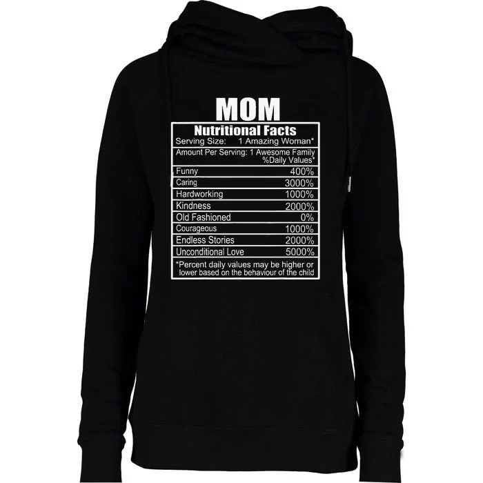 Mothers Day Nutrition Facts Mom Nutritional Facts Womens Funnel Neck Pullover Hood