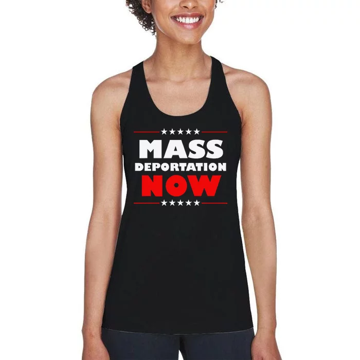 Mass Deportation Now Protest Women's Racerback Tank