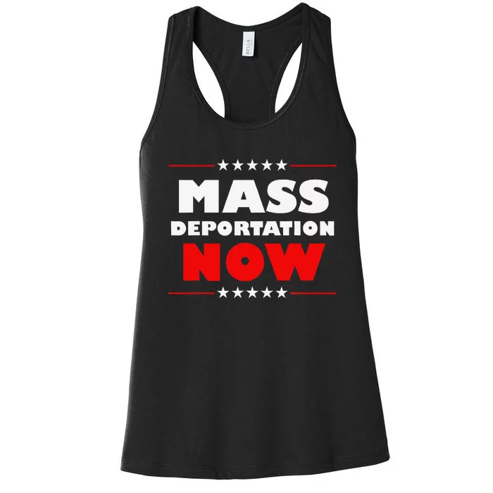 Mass Deportation Now Protest Women's Racerback Tank