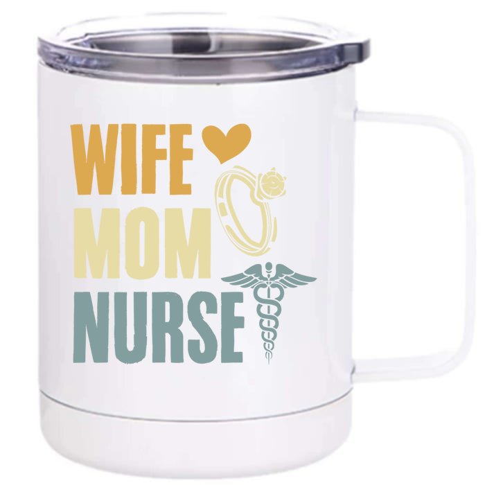 MotherS Day Nurses Day Nurse Week Ideas Lpn Rn Nurse Mom Gift Front & Back 12oz Stainless Steel Tumbler Cup