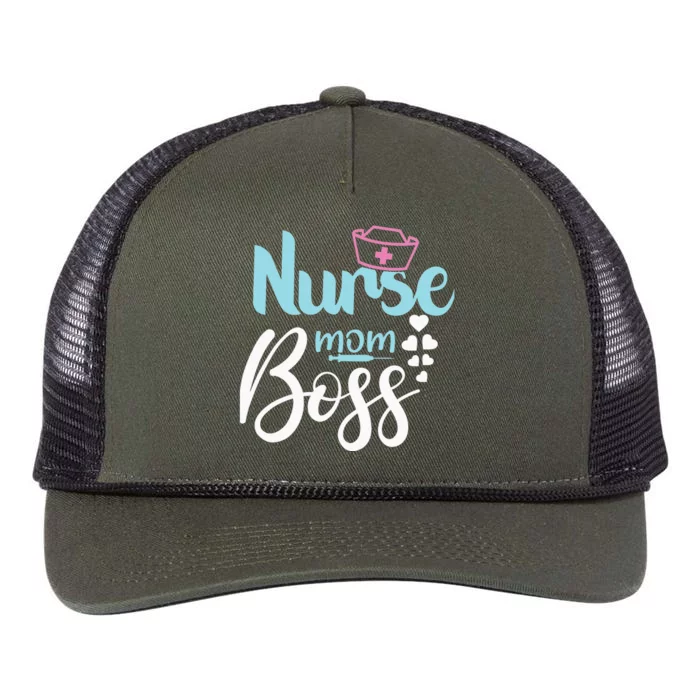 Mother's Day NURSE MOM BOSS Fitted Gift Retro Rope Trucker Hat Cap