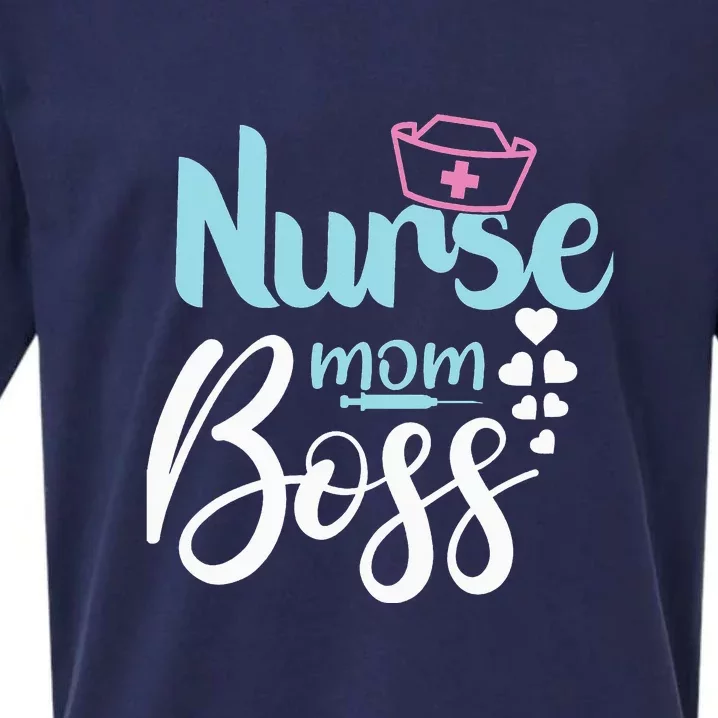 Mother's Day NURSE MOM BOSS Fitted Gift Sueded Cloud Jersey T-Shirt