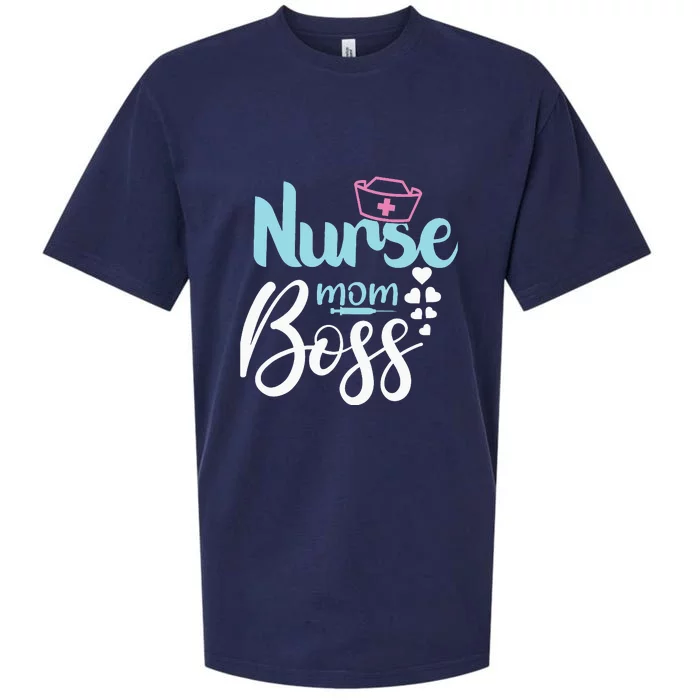 Mother's Day NURSE MOM BOSS Fitted Gift Sueded Cloud Jersey T-Shirt