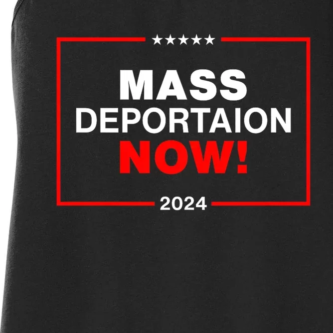 Mass Deportation Now 2024 Women's Racerback Tank