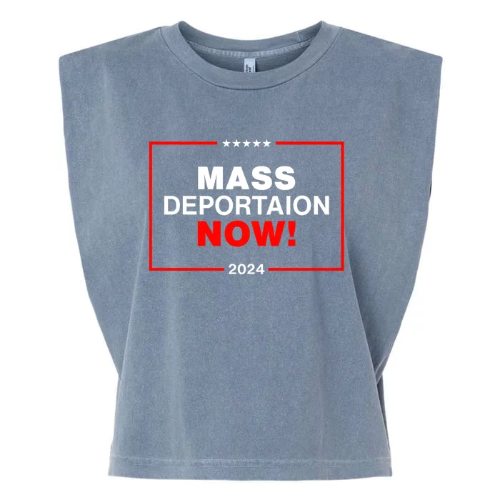 Mass Deportation Now 2024 Garment-Dyed Women's Muscle Tee