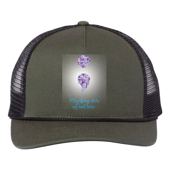 Mystery Does Not End Here Alzheimer's Awareness Retro Rope Trucker Hat Cap