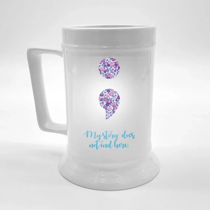 Mystery Does Not End Here Alzheimer's Awareness Front & Back Beer Stein