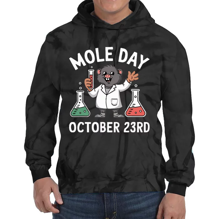 Mole Day October 23rd Funny Chemistry Teacher Graphic Tie Dye Hoodie