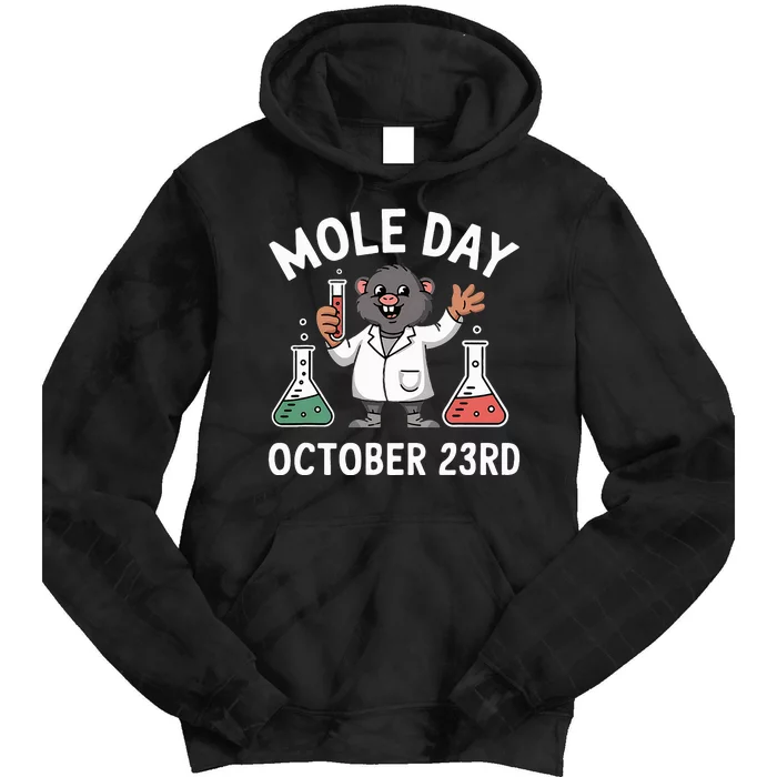 Mole Day October 23rd Funny Chemistry Teacher Graphic Tie Dye Hoodie