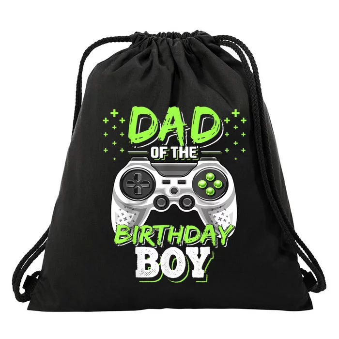 Men Dad Of The Birthday Boy Matching Video Gamer Birthday Party Drawstring Bag