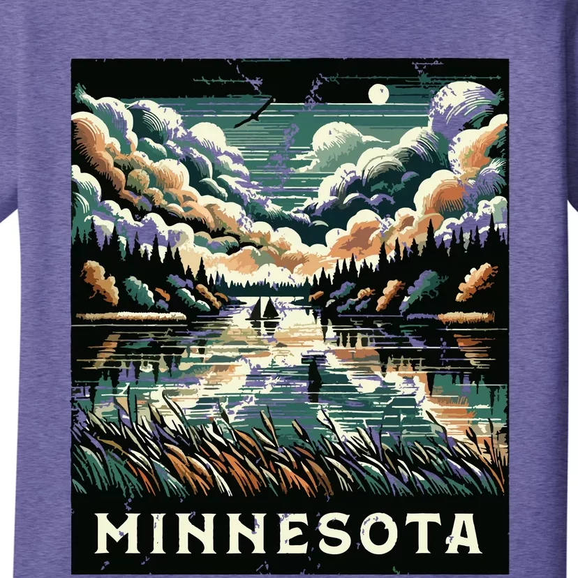 Minnesota Distressed Outdoor Scene Graphic T-Shirt