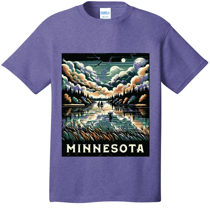 Minnesota Distressed Outdoor Scene Graphic T-Shirt