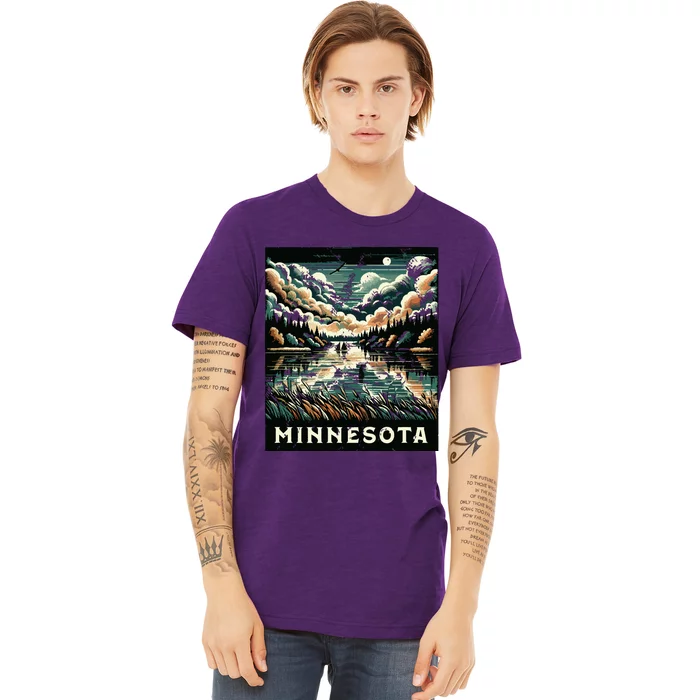 Minnesota Distressed Outdoor Scene Graphic Premium T-Shirt