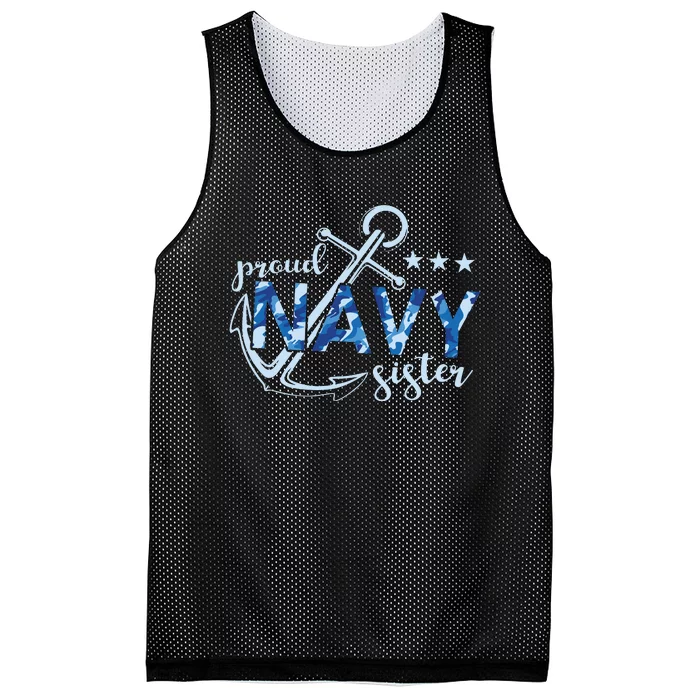 Memorial Day Proud Nav'y Sister Mesh Reversible Basketball Jersey Tank