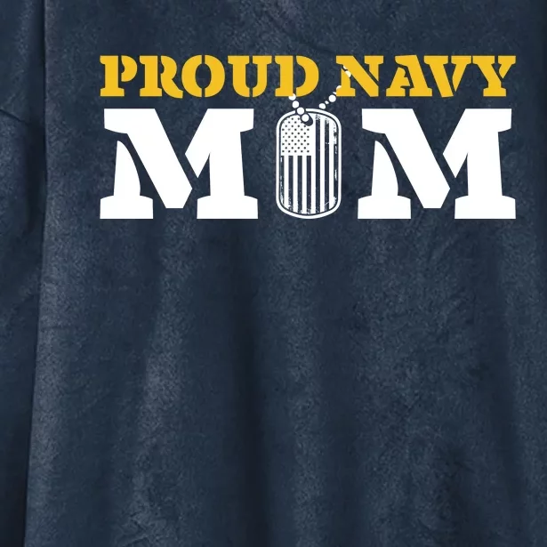 Memorial Day Proud Nav'y Mom Hooded Wearable Blanket