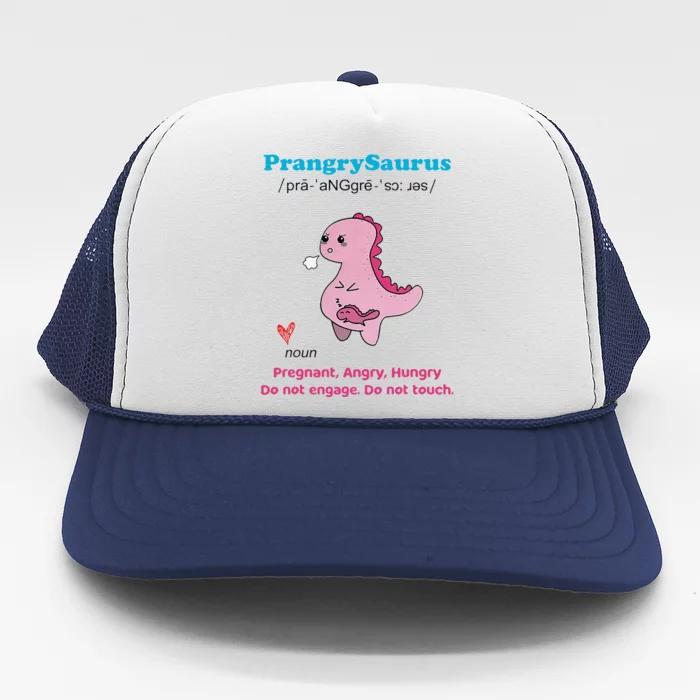 Mother's Day Pregnant Mom Prangrysaurus Pregnancy Surprise Trucker Hat