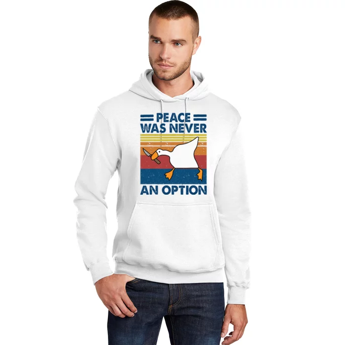 Murder Duck Peace Was Never An Option Duck With Knife Meme Hoodie