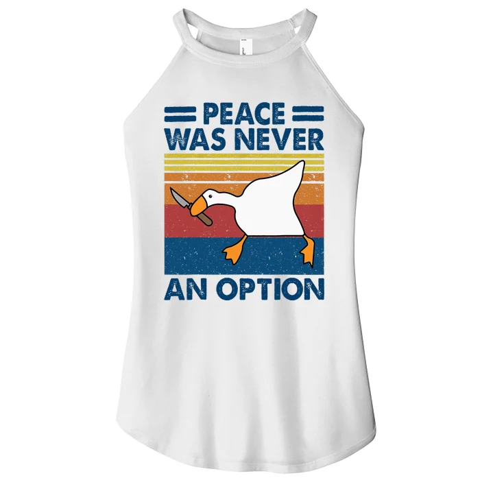 Murder Duck Peace Was Never An Option Duck With Knife Meme Women’s Perfect Tri Rocker Tank