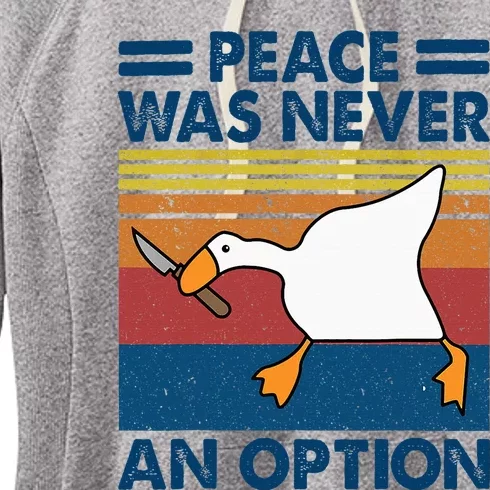 Murder Duck Peace Was Never An Option Duck With Knife Meme Women's Fleece Hoodie