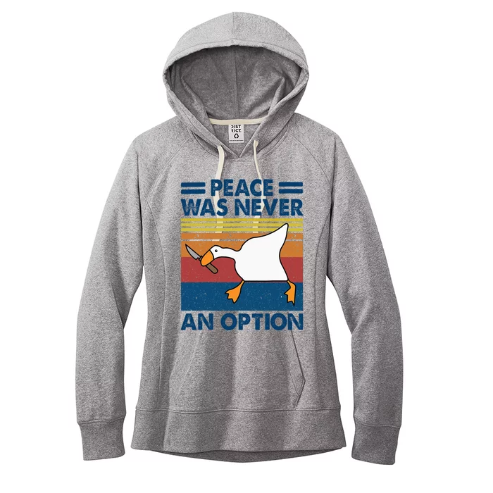 Murder Duck Peace Was Never An Option Duck With Knife Meme Women's Fleece Hoodie