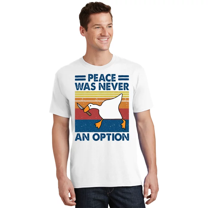 Murder Duck Peace Was Never An Option Duck With Knife Meme T-Shirt