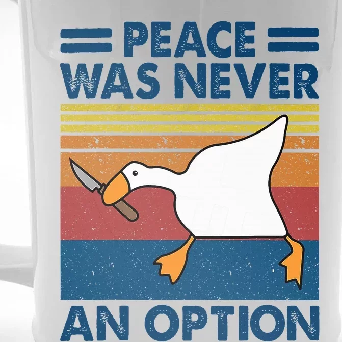 Murder Duck Peace Was Never An Option Duck With Knife Meme Front & Back Beer Stein