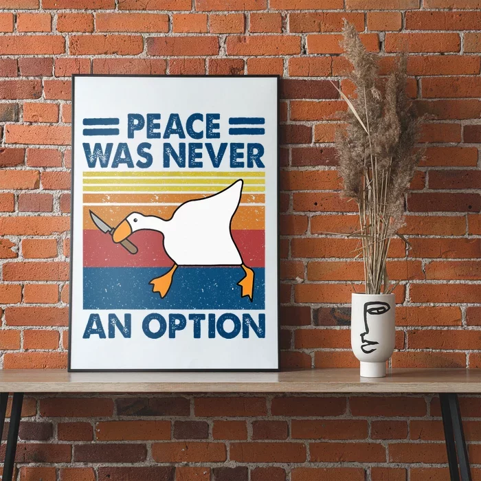 Murder Duck Peace Was Never An Option Duck With Knife Meme Poster