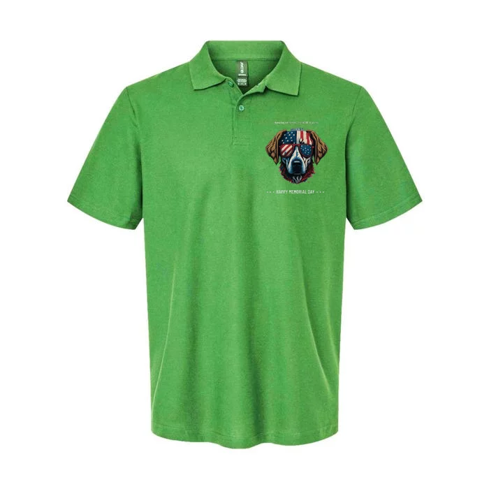 Memorial Day Patriotic Dog Softstyle Adult Sport Polo