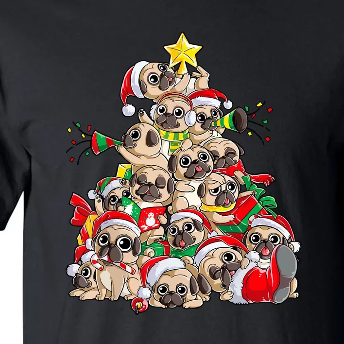 Merry Dogmas Pug Christmas Tree Dog Santa Xmas Girls Gift Tall T-Shirt