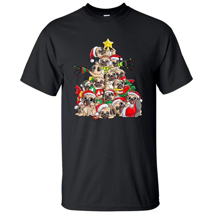 Merry Dogmas Pug Christmas Tree Dog Santa Xmas Girls Gift Tall T-Shirt