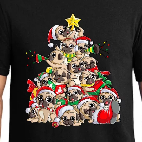 Merry Dogmas Pug Christmas Tree Dog Santa Xmas Girls Gift Pajama Set