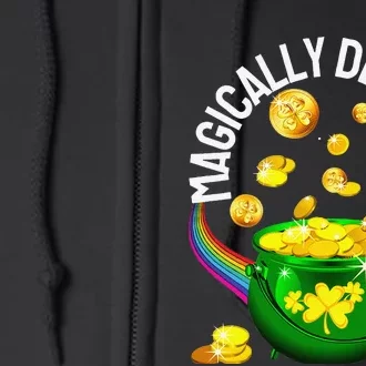 Magically Delicious Patrick's Day Leprechaun Pot Gold Funny Full Zip Hoodie