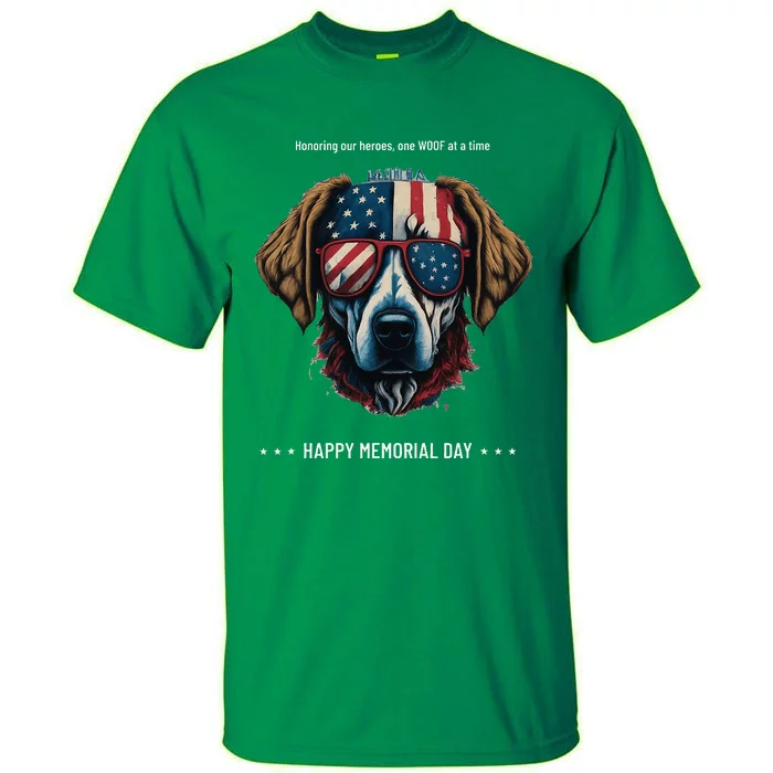 Memorial Day Patriotic Dog Tall T-Shirt