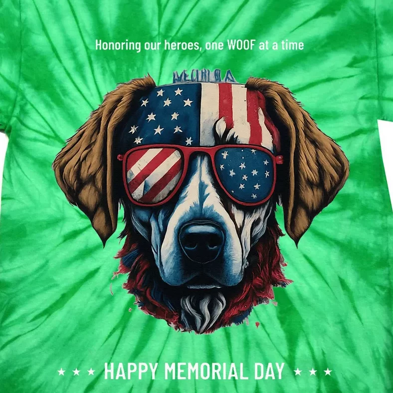 Memorial Day Patriotic Dog Tie-Dye T-Shirt