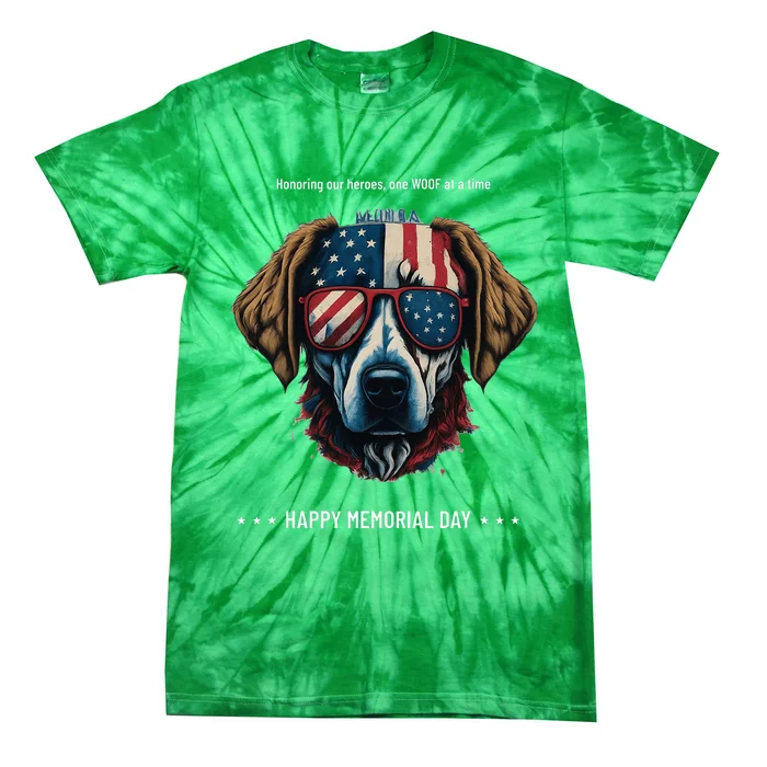 Memorial Day Patriotic Dog Tie-Dye T-Shirt