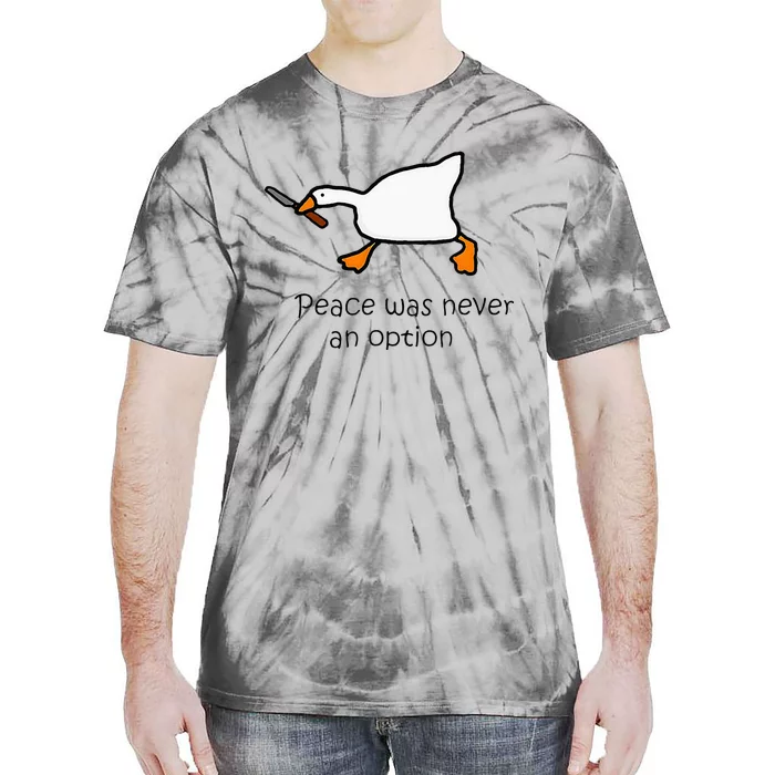 Murder Duck Peace Was Never An Option Duck With Knife Tie-Dye T-Shirt