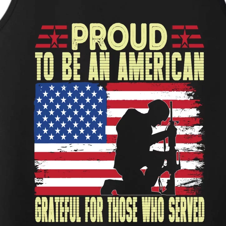 Memorial Day Proud To Be An American Patriotic Veteran Cute Gift Performance Tank