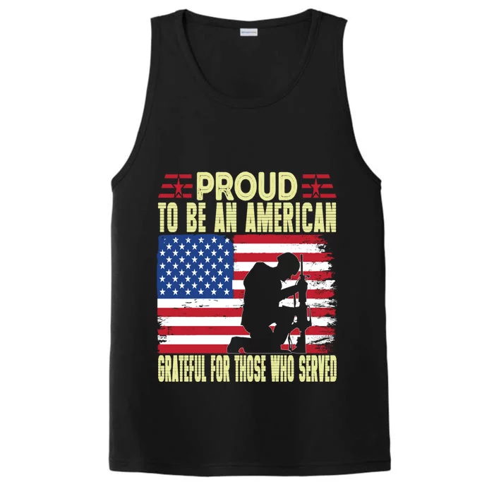 Memorial Day Proud To Be An American Patriotic Veteran Cute Gift Performance Tank