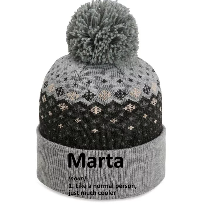 Marta Definition Personalized Name Funny Birthday Gift Idea Cool Gift The Baniff Cuffed Pom Beanie